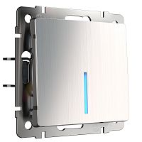 Переключатель с подсветкой без рамки Werkel 1-кл. проходной глянцевый никель картинка